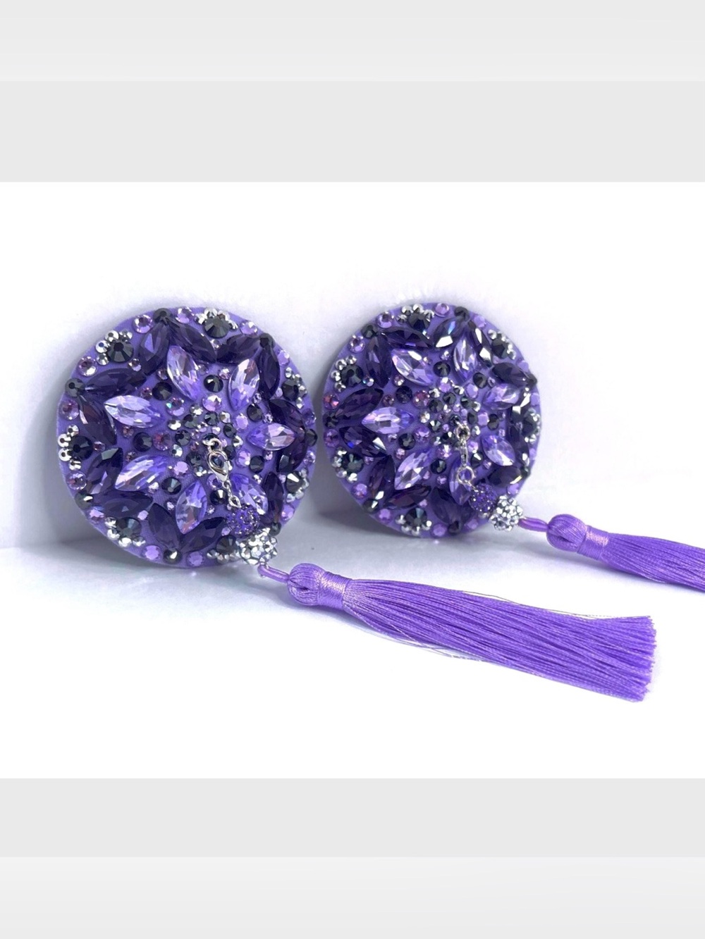 Purple Crystal Pasties with Removable Tassels